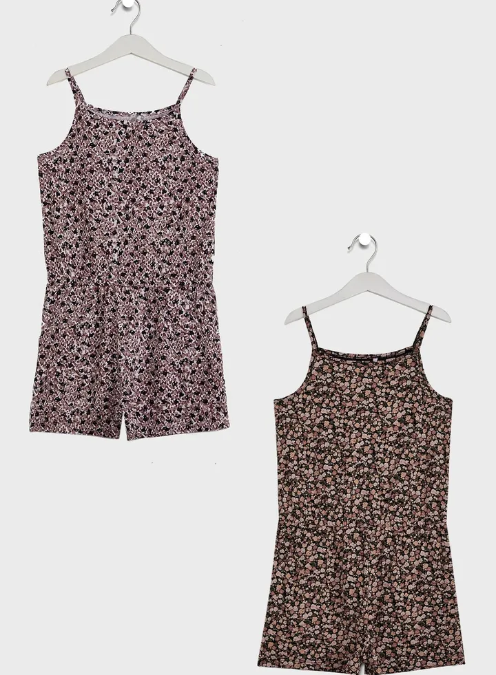 Kids 2 Pack Assorted Playsuit