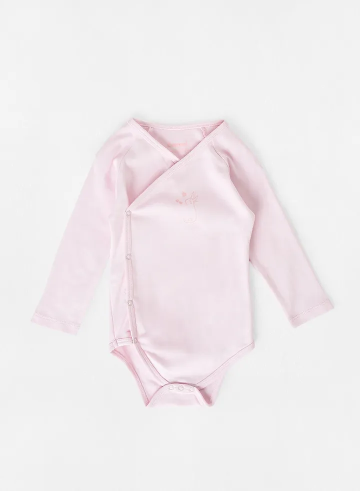 Baby Girls Wrap Bodysuit Pink