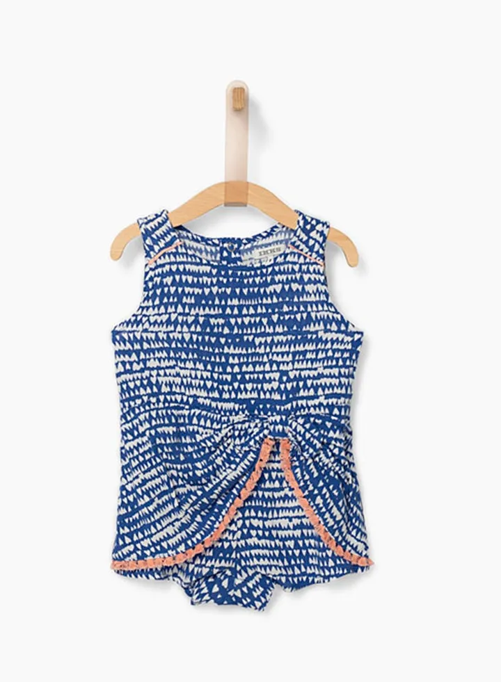 Heart Print Playsuit Blue