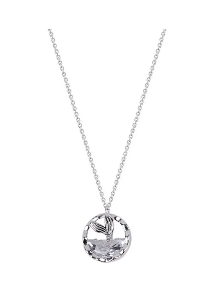 S925 Sterling Silver Crystal Studded Pendant Necklace