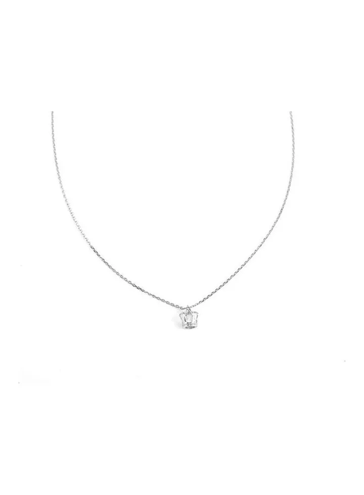 S925 Sterling Silver Crystal Studded Pendant Necklace