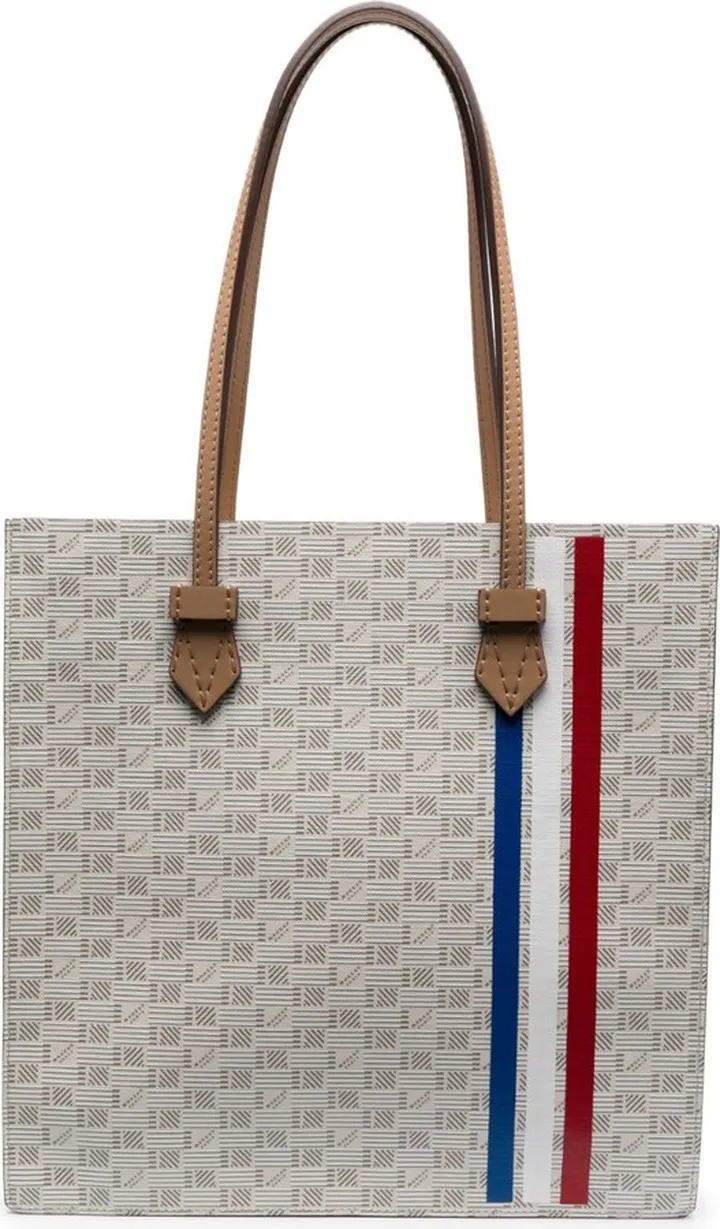 Monogram-Print Leather Tote Bag