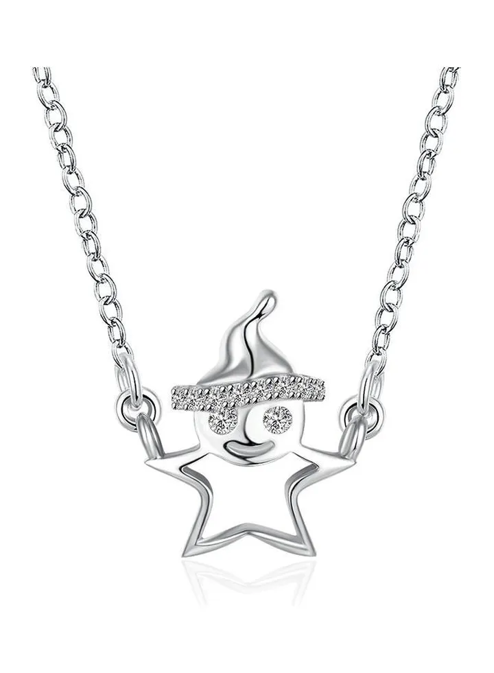 S925 Sterling Silver Crystal Studded Pendant Necklace