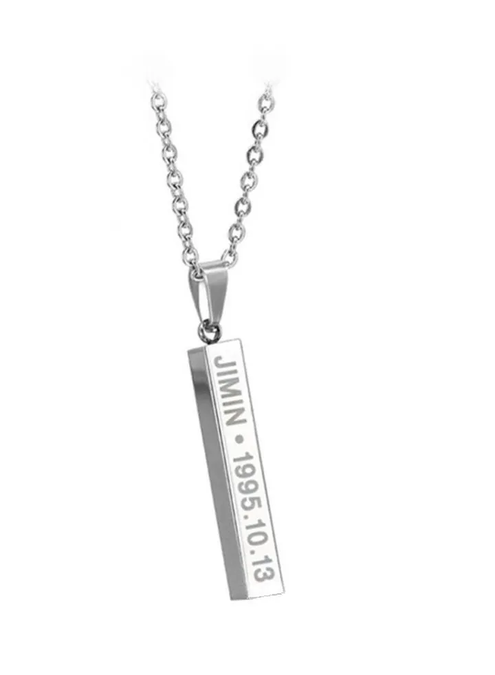 Steel Long Chain Pendant Necklace