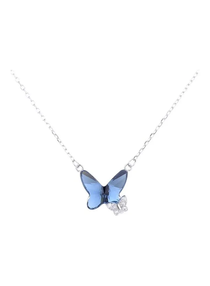 S925 Sterling Silver Crystal Studded Pendant Necklace
