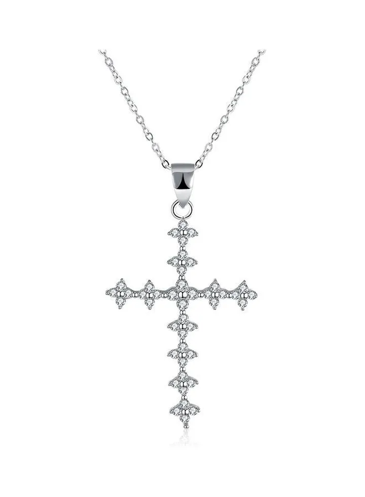 S925 Sterling Silver Crystal Studded Pendant Necklace