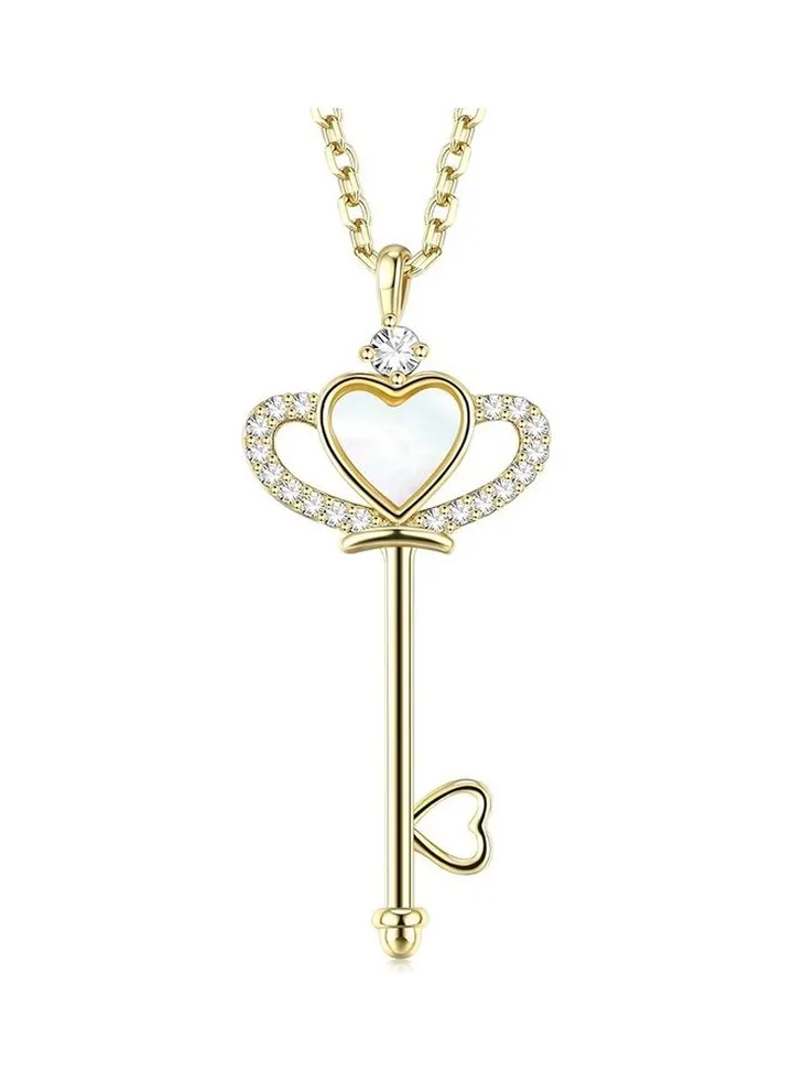 S925 Sterling Silver Crystal Studded Pendant Necklace