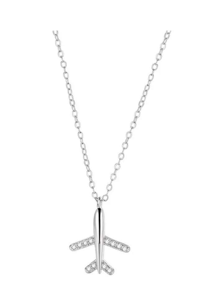 S925 Sterling Silver Crystal Studded Pendant Necklace