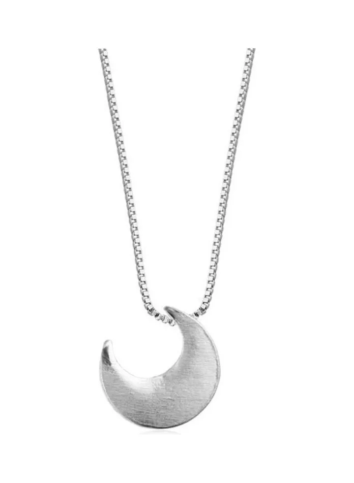 Rhodium Plated Ziron Studded Pendant Necklace