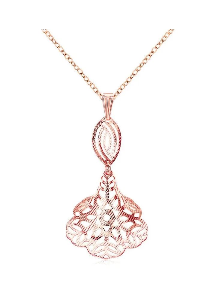 Rhodium Plated Ziron Studded Pendant Necklace