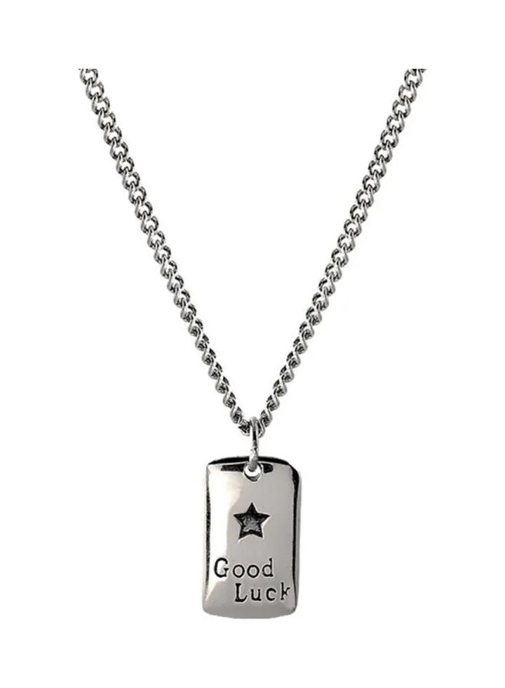 Rhodium Plated Ziron Studded Pendant Necklace