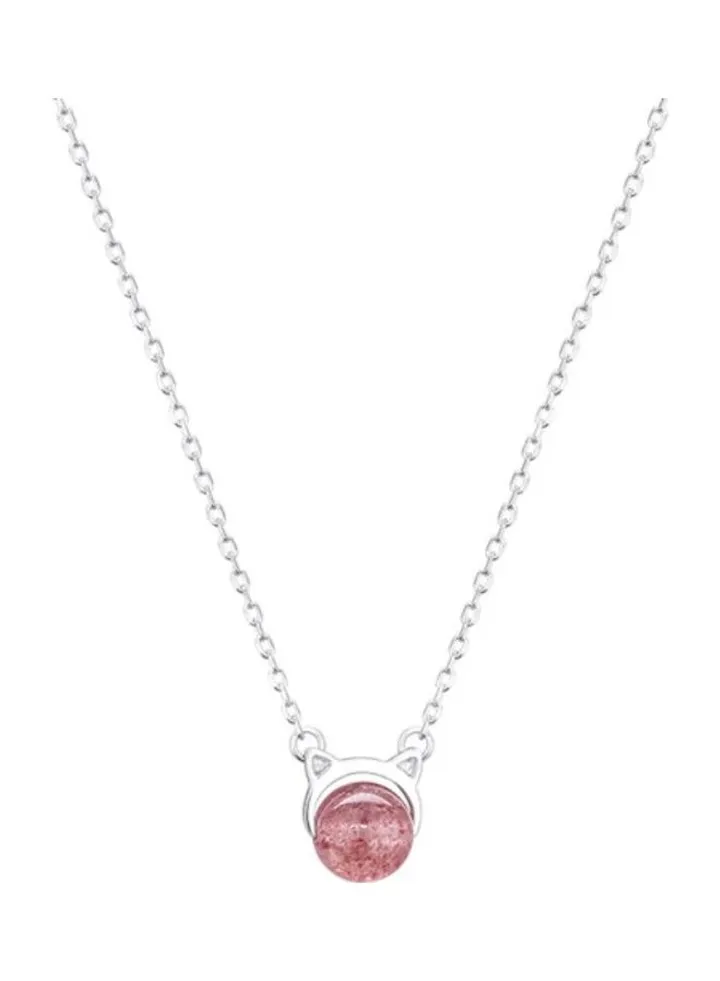 S925 Sterling Silver Crystal Studded Pendant Necklace