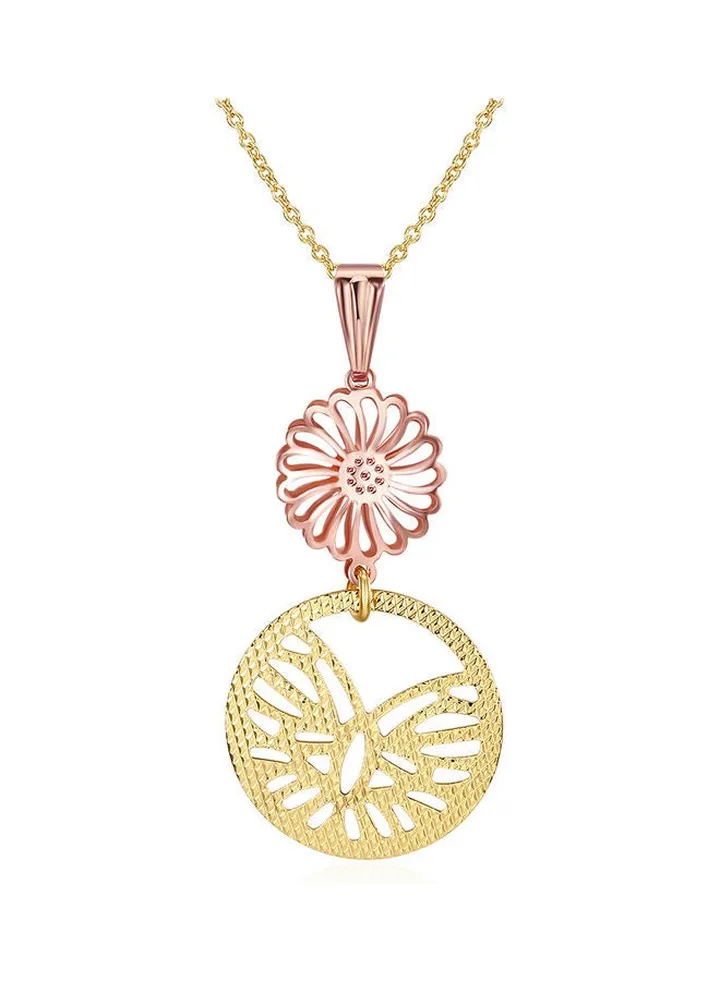 Rhodium Plated Ziron Studded Pendant Necklace