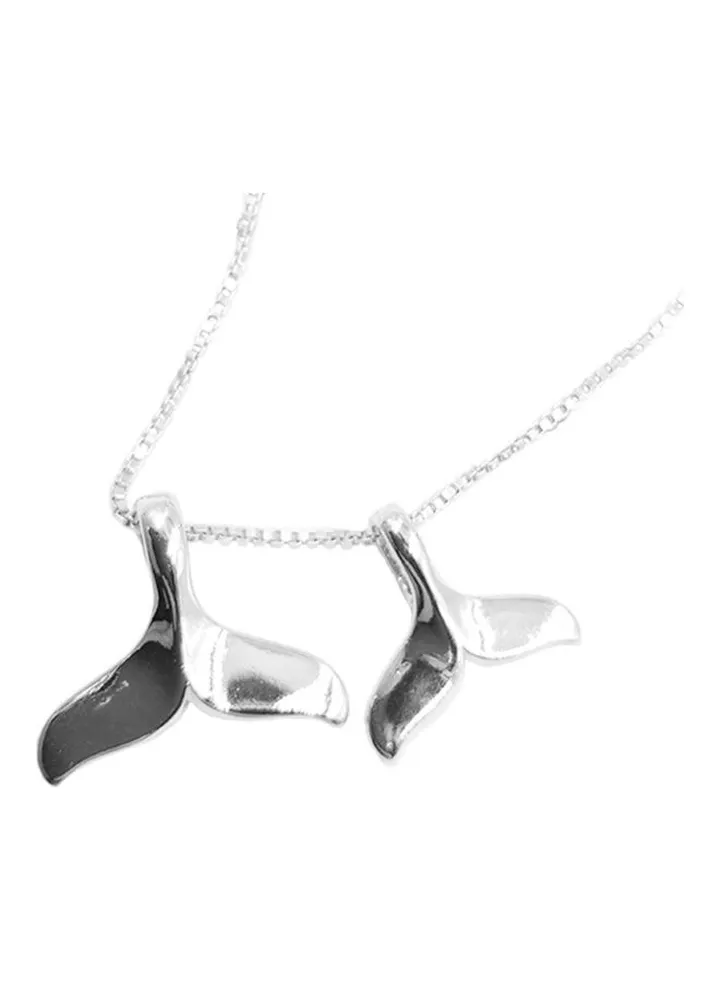 Rhodium Plated Ziron Studded Pendant Necklace