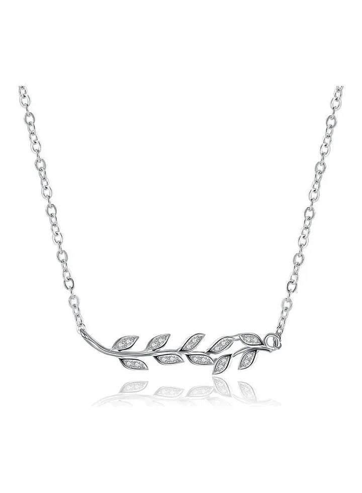 S925 Sterling Silver Crystal Studded Pendant Necklace