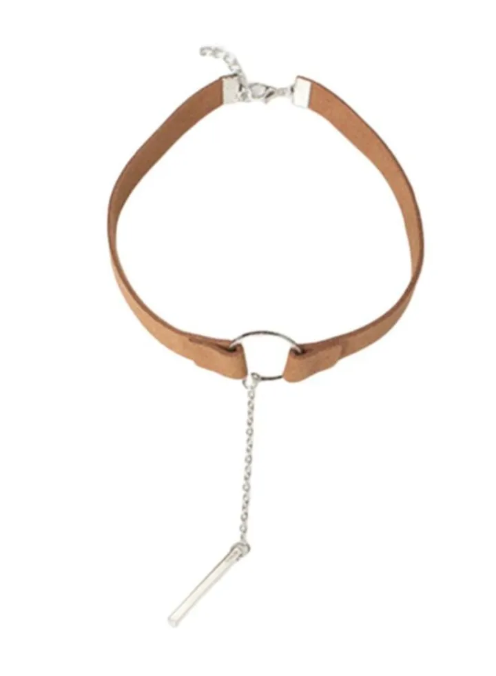 Wide Strap Pendant Necklace