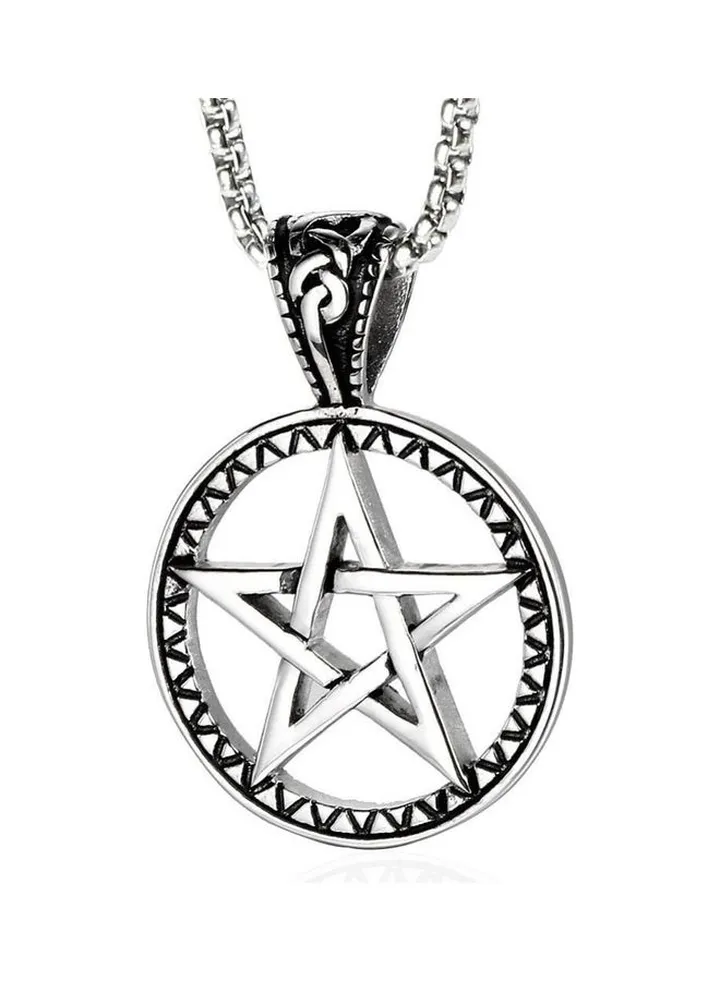 Rhodium Plated Ziron Studded Pendant Necklace