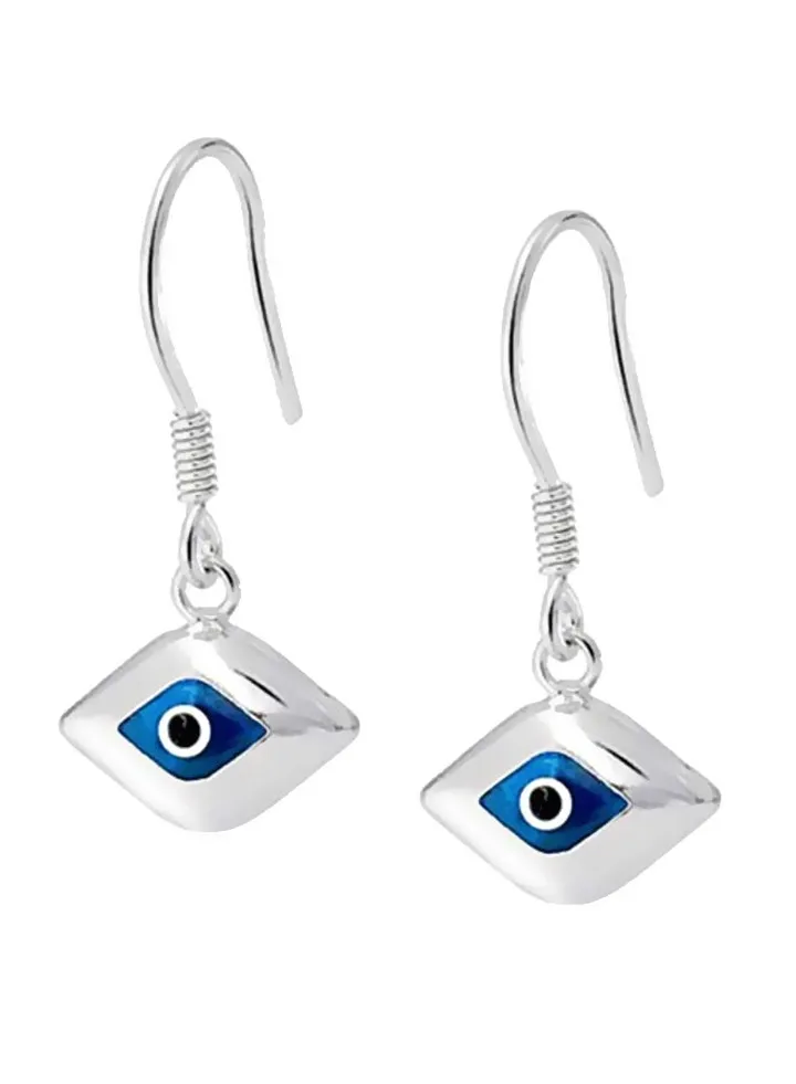 925 Sterling Silver Evil Eye Drop Earrings