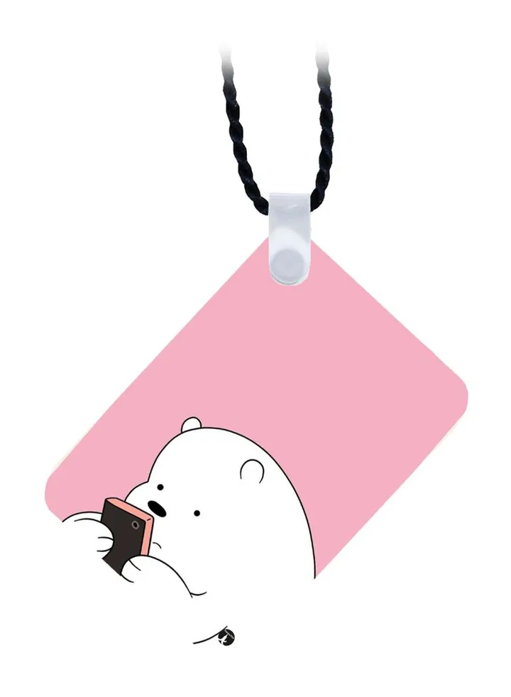 Wooden We Bare Bear Pendant Necklace