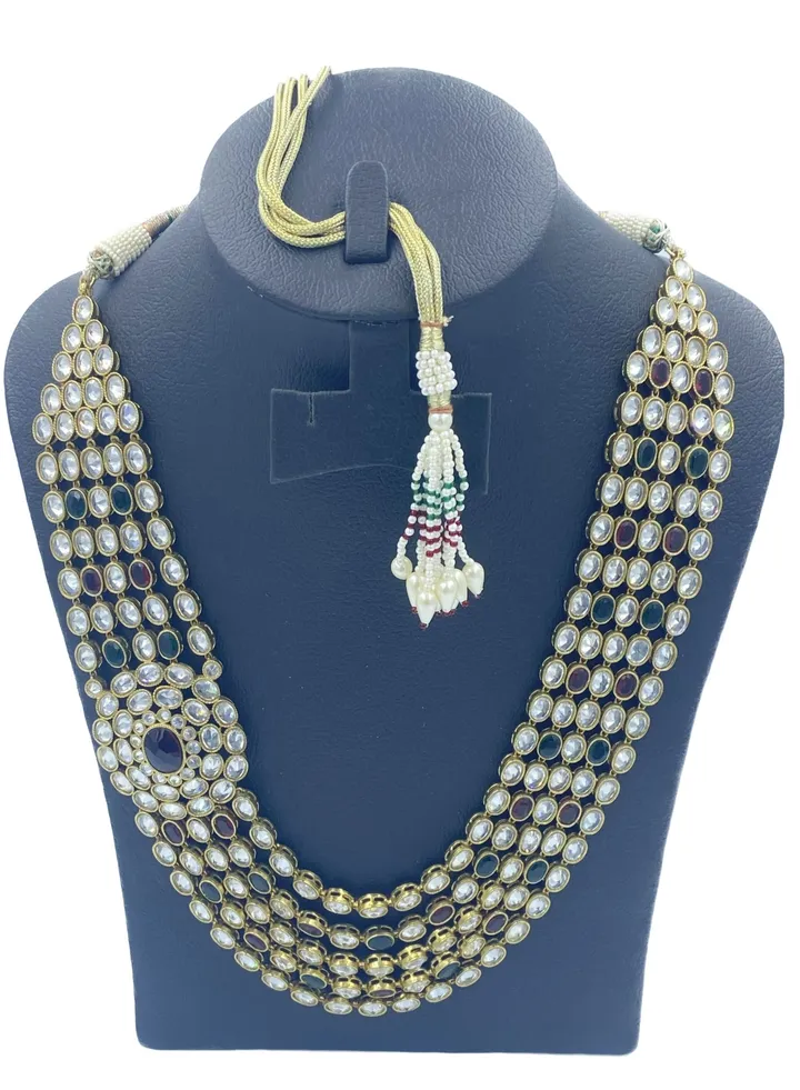 GOHONA Royal Bling Bollywood Traditional Indian Jewelry Necklace in Golden colour