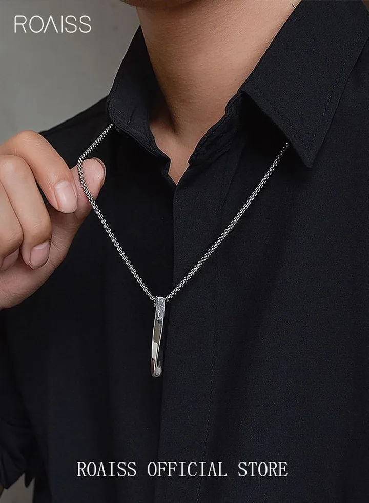 Casual Stylish Spiral Pendant Necklace Cool Sweater Chain for Men Women Silver