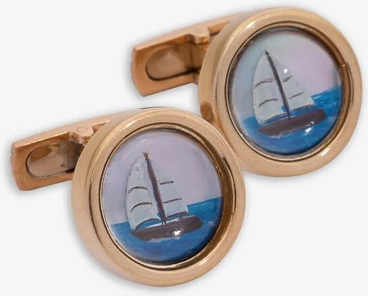 Cufflinks with sailing boat