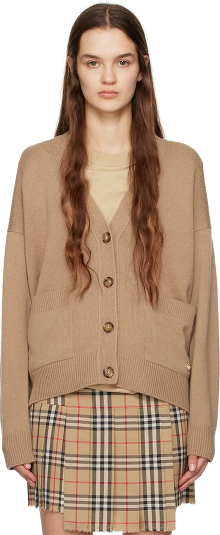 Burberry Brown Button Cardigan