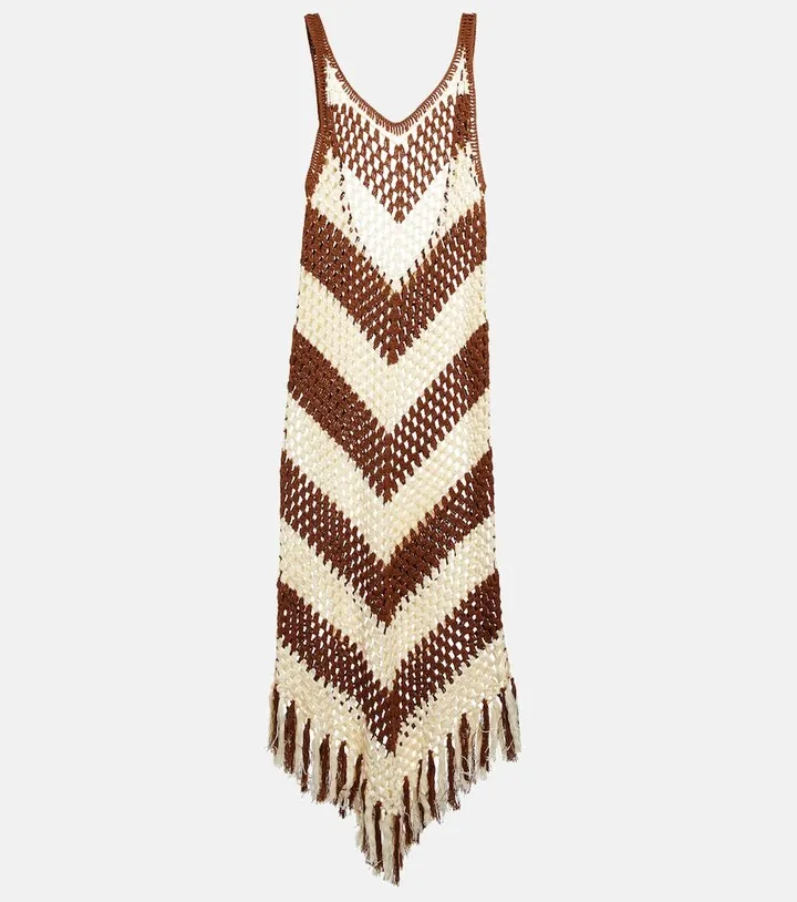 Mellor tassel-trimmed cotton midi dress
