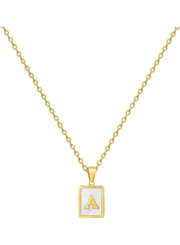 Necklace With Pendant Letter A