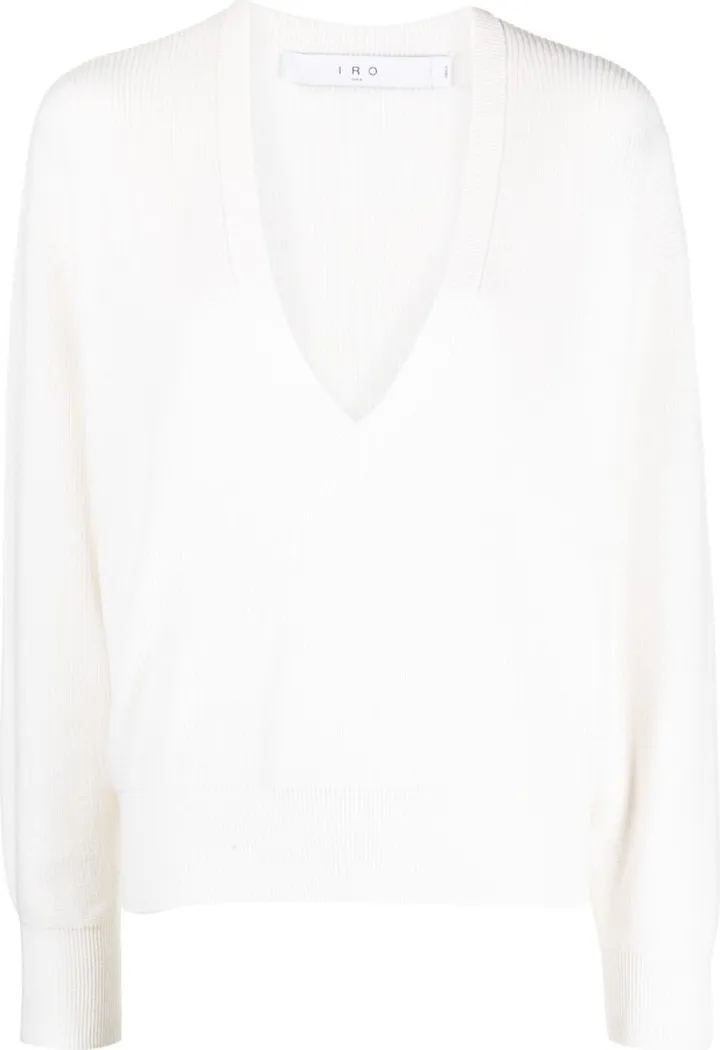 V-neck knitted jumper