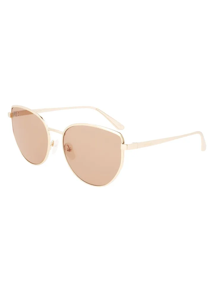 Full Rim Metal Modified Rectangle Calvin Klein Sun Ck22113S 5818 (718) Yellow Gold