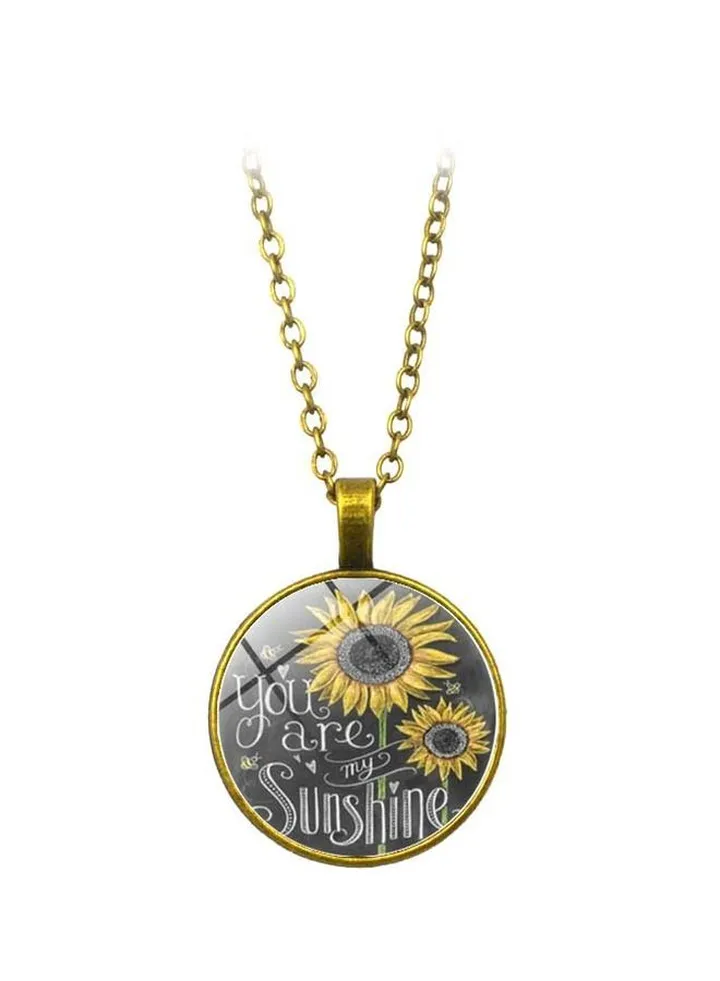 Sunflower Alloy Pendant Necklace