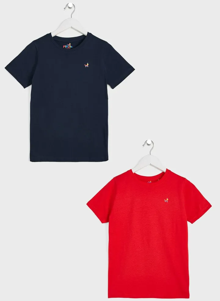 Logo Solid T-Shirts Pack Of 2