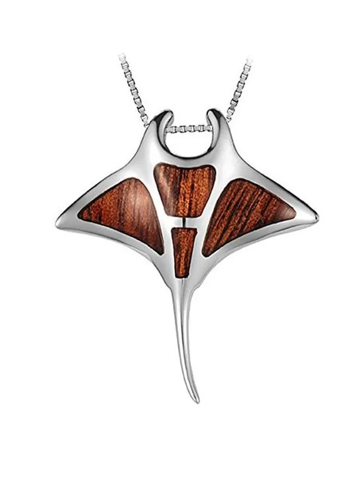 925 Sterling Silver Ray Pendant Necklace