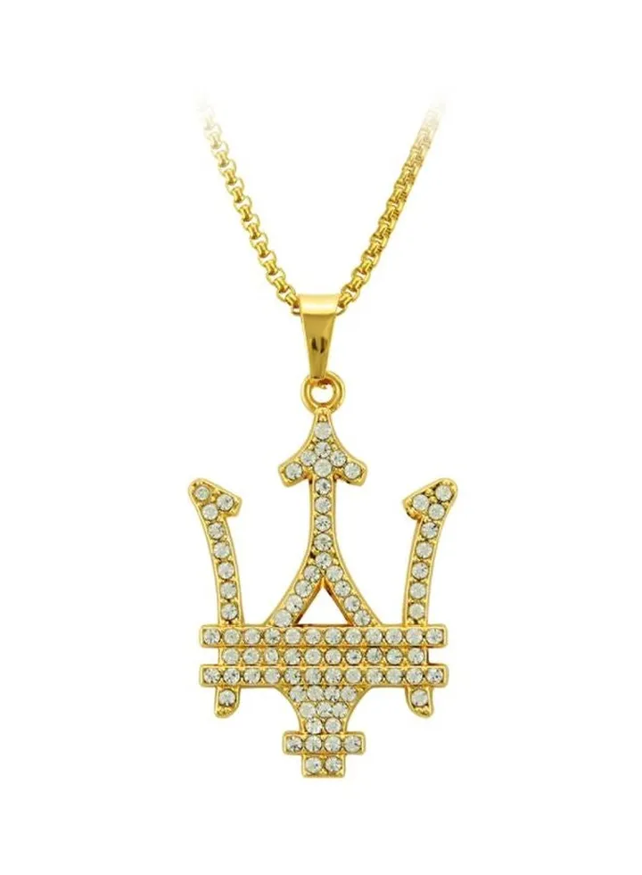 Diamond Symbol Shaped Stone Studded Pendant Necklace