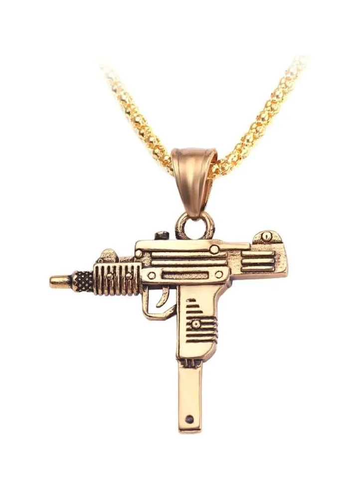 Zinc Alloy Gun Shape Pendant Necklace