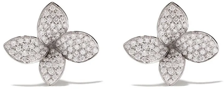 18kt white gold diamond Petit Garden earrings