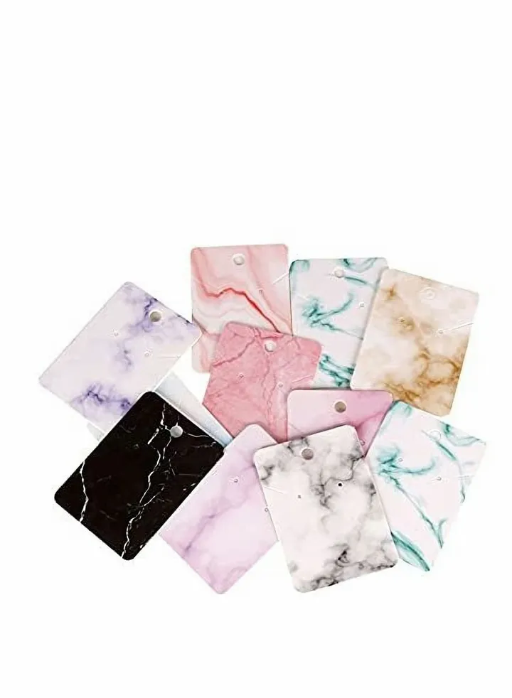 Earring Holder Cards, Marble Texture Earring Display Holder Cards set for DIY Ear Studs and Earrings,Cardboard Earring Holder 200Pcs (Color Random)