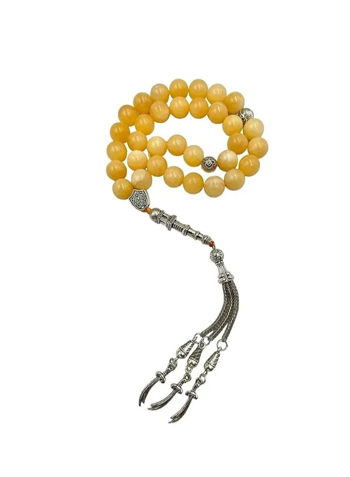 REBUY Calcite 10 mm, 33 beads tasbih Stone Prayer Beads Tasbih Natural Stone Misbaha Rosary Tasbeeh