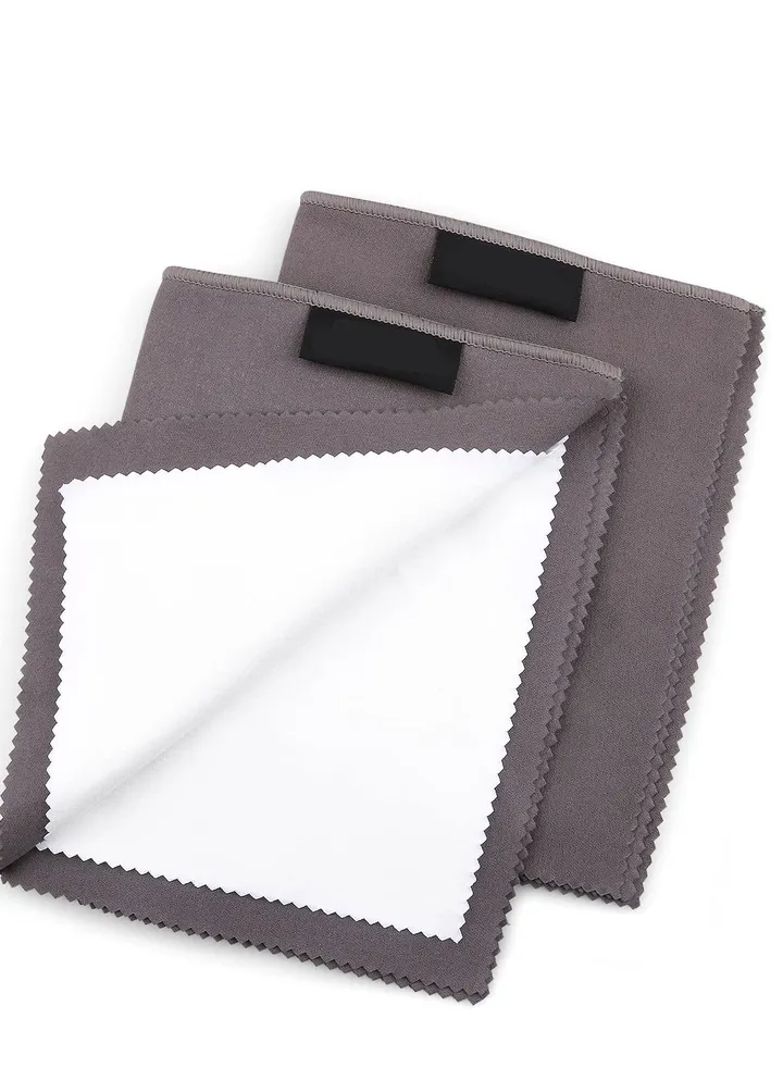 2 PCS Professional Polishing Cloth Large Jewelry Cleaning Cloths, 100% Cotton Multi-Layer Double-Sided Jewelry Cleaning Cloth for Gold Silver Platinum Jewelry