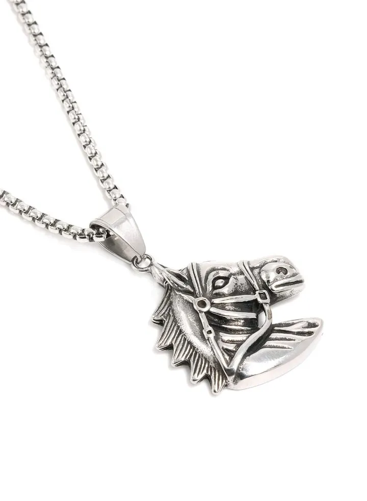 Horse Head Stainless Steel Silver Color