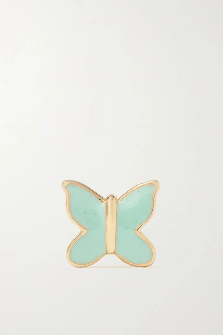 Alison Lou - Butterfly 14-karat Gold And Enamel Single Earring - One size