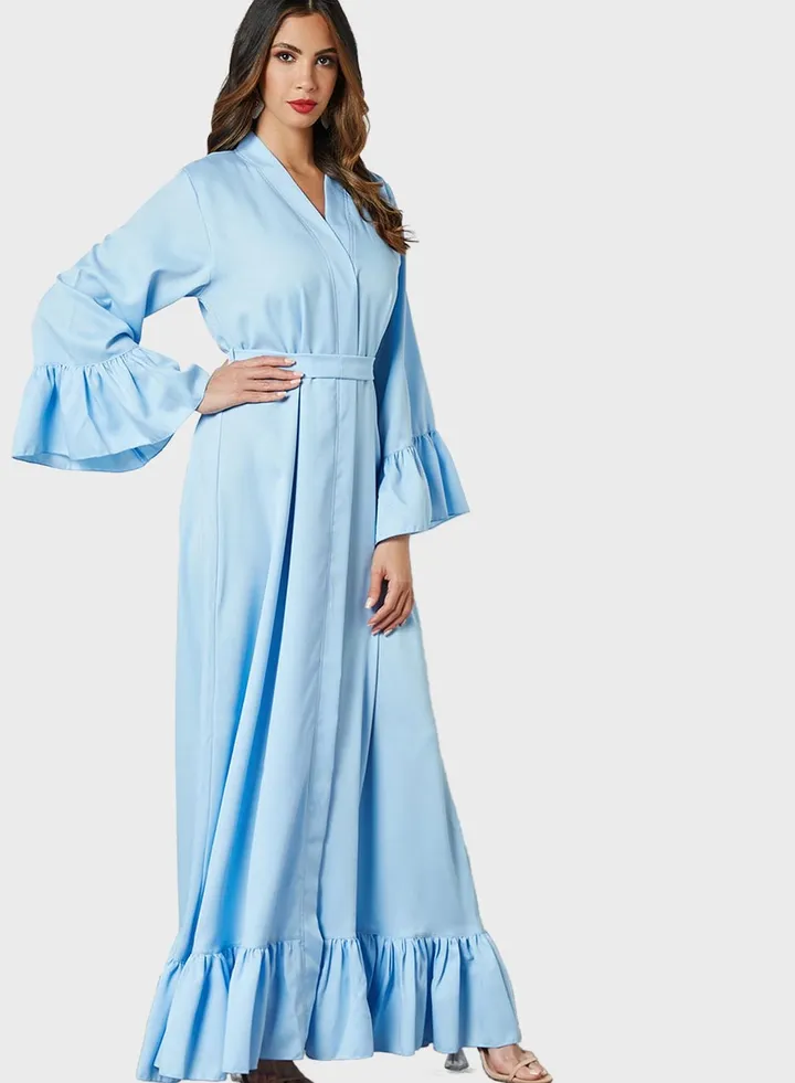 Ruffle Trim Abaya
