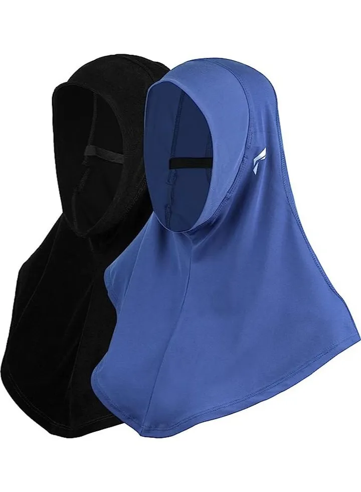 Flush Womens Sports Hijab Scarf Dri Fit Full Head Cover Pro Hijab for Workout, Running and Everyday Wear Pack Of 2