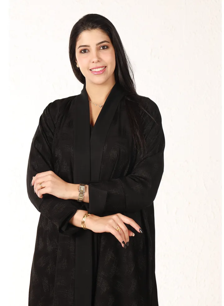 Black abaya with floral fabric