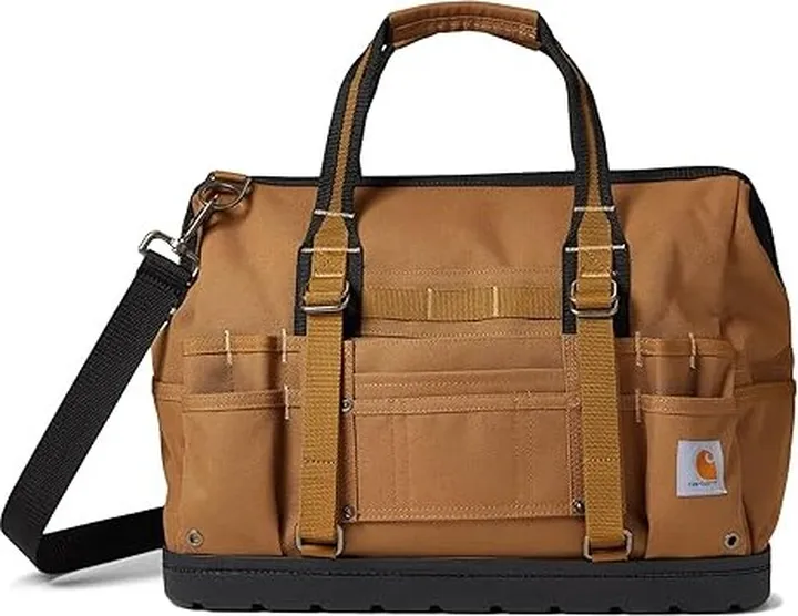 Carhartt 18 Molded Base Heavyweight Tool Bag (Carhartt Brown) Handbags