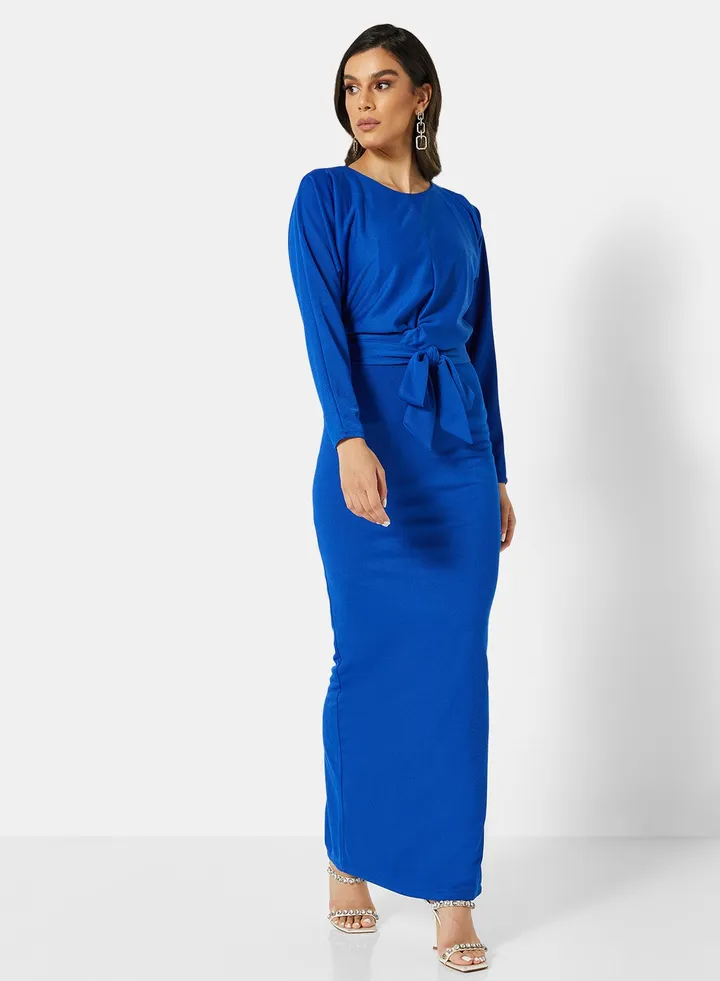 Belted Waist Dress Blue