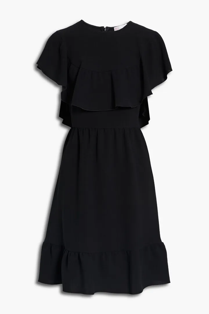 Ruffled stretch-crepe dress