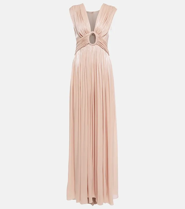 Draped satin gown