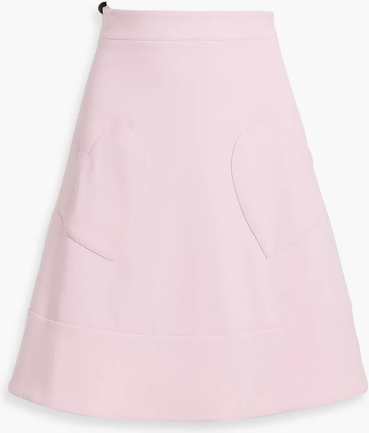 Fluted twill mini skirt